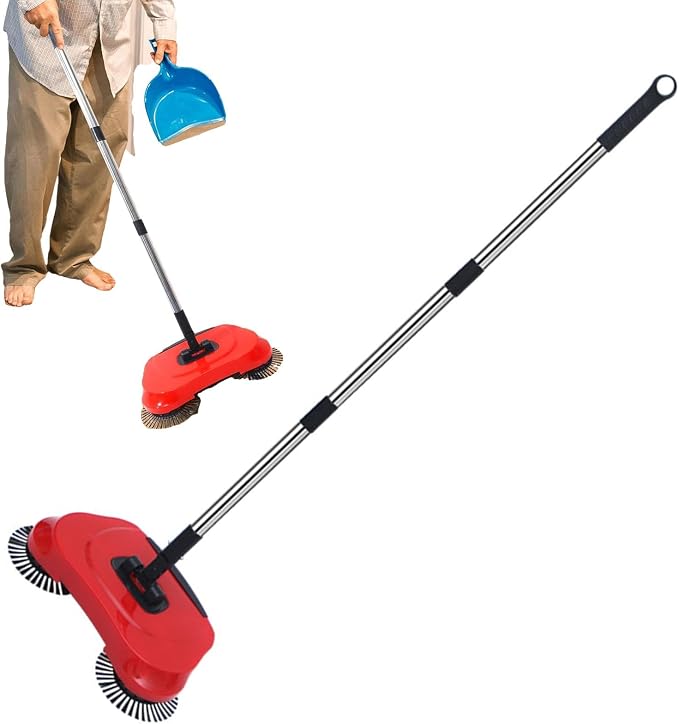 No Power Sweeper Manual Hardwood Floor Carpet Cleaning Tool | Extendable Handle by Unknown