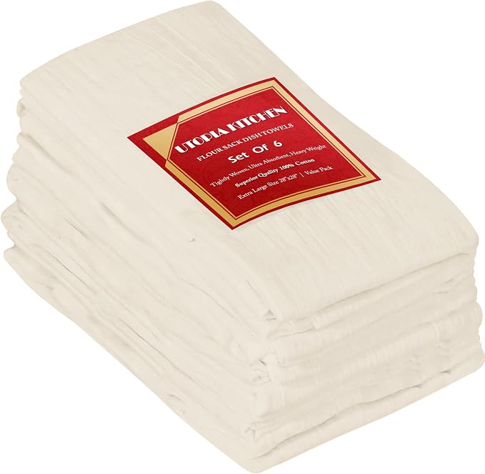 Utopia Kitchen Natural Flour Sack Towels 100% Cotton Tea Towels by UTOPIAKITCHEN