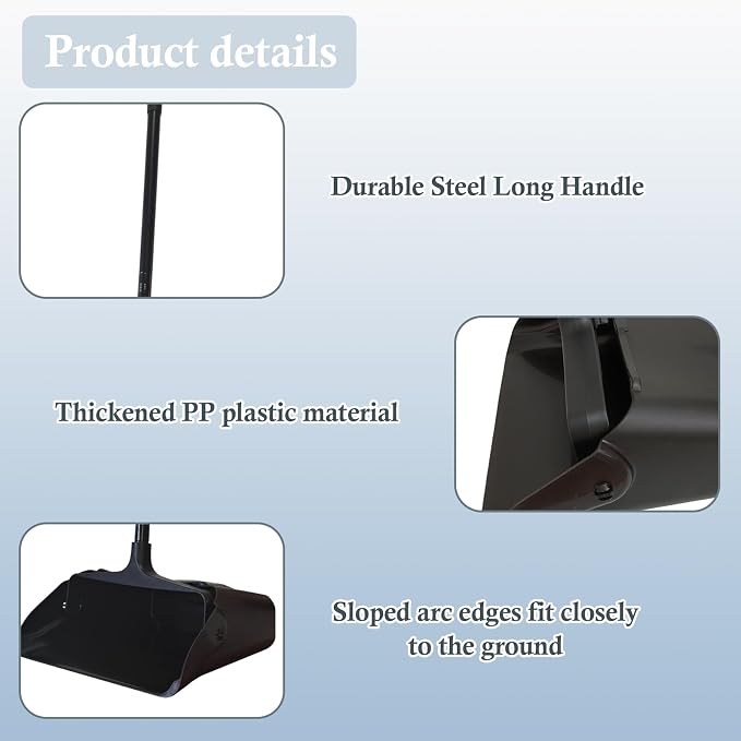 3-Pack Commercial Upright Dust Pan - Image 5
