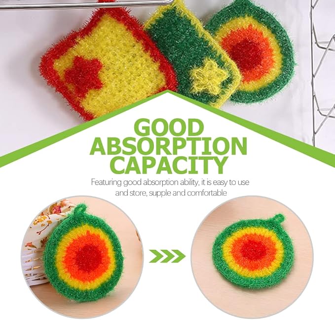 5Pcs Dish Sponge Cleaning Scrubber, 6.3in Round Polyester Dishwashing Swedish - Image 5