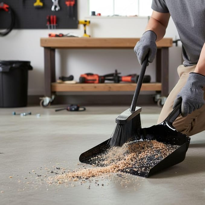 Soro Essentials- 12" Heavy-Duty Hand Held Metal Dust Pan Black Color- Dust Pan - Image 2