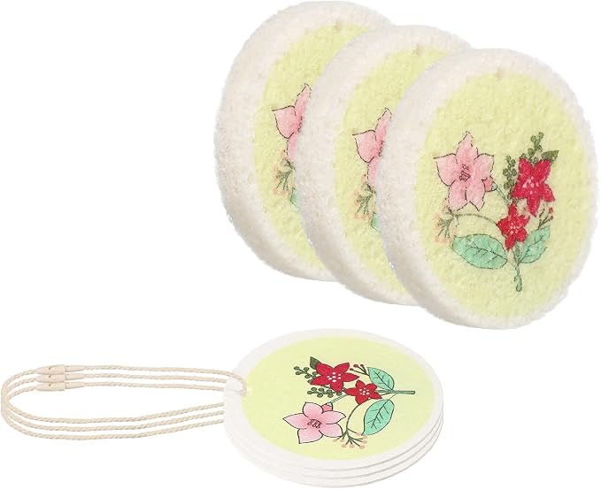 uxcell 6Pcs Cellulose Sponges, Round Kitchen Clean Sponges Non-Scratch by uxcell