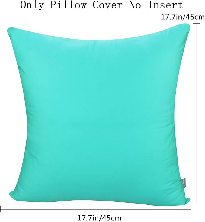 4-Pack 100% Cotton Comfortable Solid Decorative Throw Pillow Case,Thmyo Square Cushion Cover Pillowcase Sublimation Blank Pillow Covers DIY Throw Pillowcase for Sofa Bedroom(18x18 inch/ 45x45cm,Green)