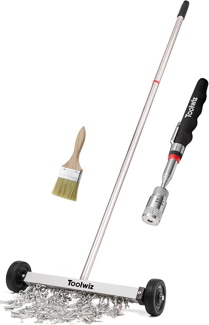 Toolwiz 15" Rolling Magnetic Sweeper 10lbs, by Toolwiz%C2%AEHandTools
