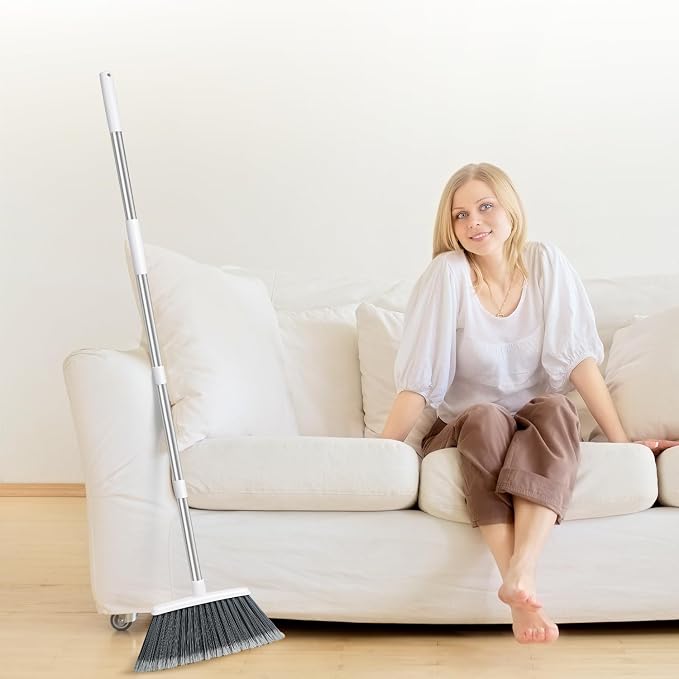 Broom, Outdoor Brooms for Sweeping Indoor, Adjustable 55" Pet Hair Removal - Image 9