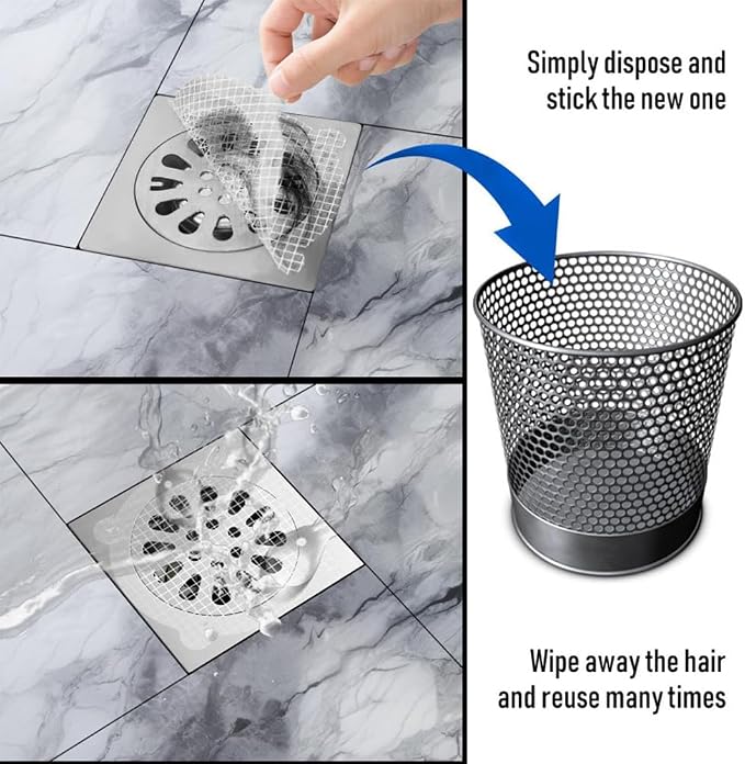 48Pack-Disposable Shower Drain Hair Catcher Mesh Stickers - Image 4