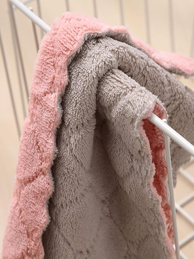 Kitchen Cloth, Microfiber Dish Towels Washcloths, Super Absorbent Coral Velvet - Image 2
