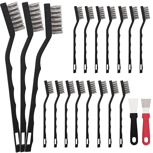 15PCS Mini Wire Brush Stainless Steel Brush Set，Masonry Brush Wire Bristle by Unknown
