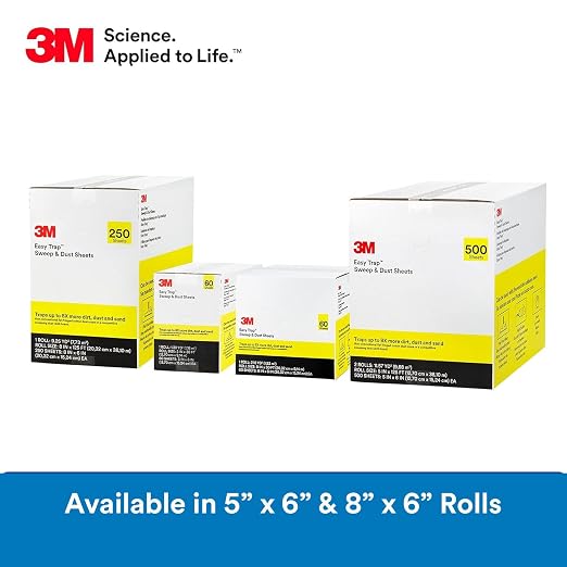 3M Easy Trap Sweep and Dust Sheets, 1 Roll of 60 8" x 6" Sheets, Disposable - Image 7
