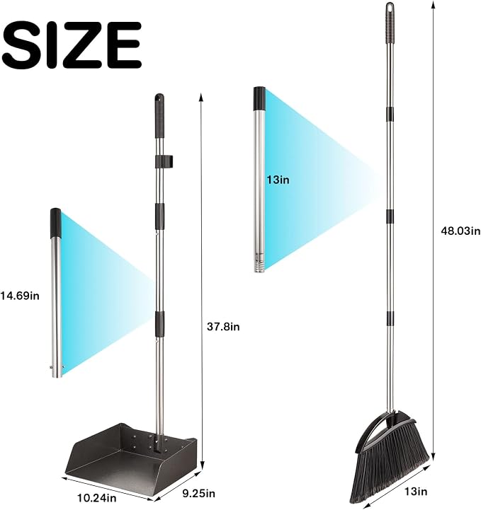 Yangbaga Long Handled Dust Pan and Broom Set - Image 2