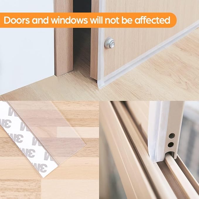 49.2 Ft Door Weather Stripping Door Seal Strip Tape, Silicone Door Draft Stopper - Image 5