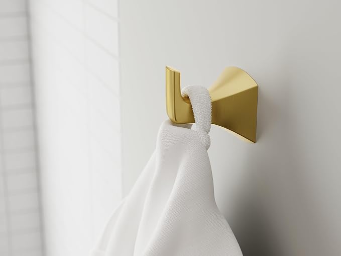 Pfister Bruxie Towel Hook, Bathroom Towel Hook, Wall-Mounted, Brushed Gold - Image 2