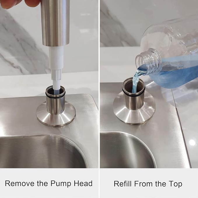 Brushed Nickel Built in Soap Dispenser - Image 6