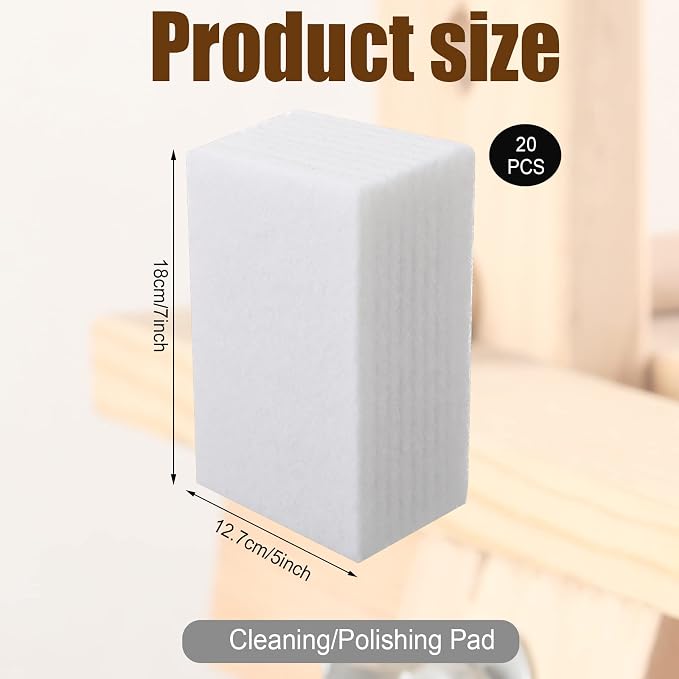 20 Pieces White Scrubbing Pad Non Scratch Scouring Pads Non Woven Scouring - Image 2