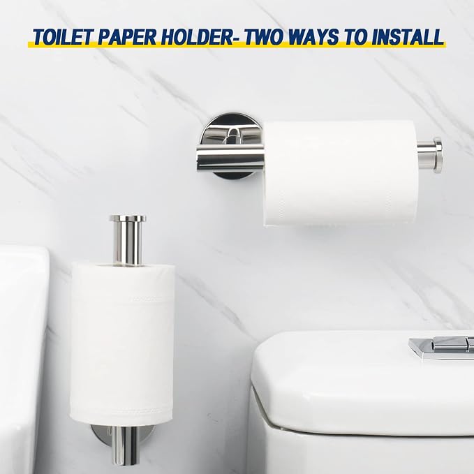 NearMoon Bath Toilet Paper Holder+ Hand Towel Holder, 2 Pieces Bathroom - Image 5