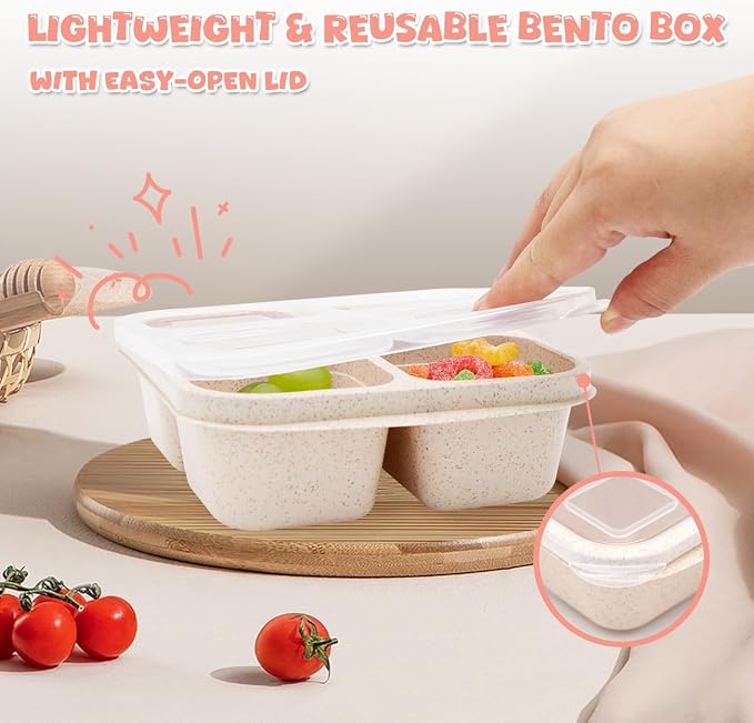4 pack Bento Lunch Box, Snack Containers，Meal Prep Containers Kids/Toddle/Adults - Image 4