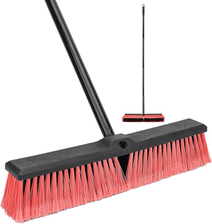 18 Inches Push Broom Outdoor- Heavy Duty Commercial Broom by BeiLan