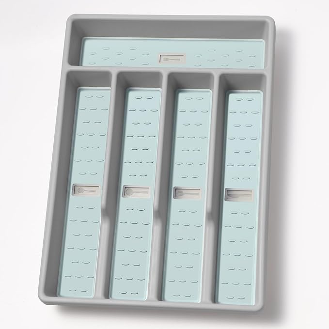Silverware Organizer with Cutlery Icons，Silverware Tray by CherHome