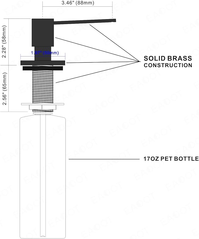 Matte Black All Brass Soap Dispenser - Image 7