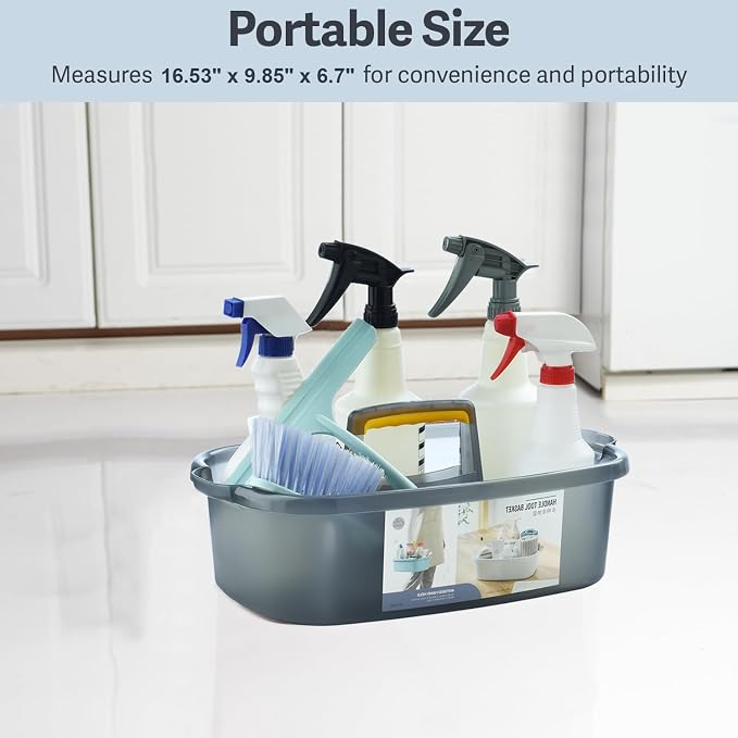 Large Cleaning Caddy with Handle, Cleaning Tool Storage Basket Organizer - Image 4
