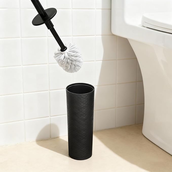 Topsky Toilet Brush, 2 Pack Compact Toilet Brush & Holder Set, Plastic Round - Image 7