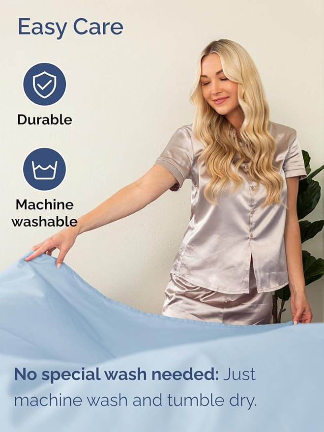 Extra Deep Pocket Twin XL Sheets - 3 Piece Breathable & Cooling Bed Sheets - Hotel Luxury Bed Sheet Set - Soft, Wrinkle Free & Comfy - Easily Fits Extra Deep Mattresses - Deep Pocket Sky Blue Sheets