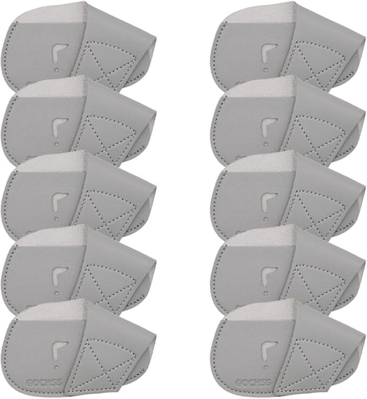 I Golf Iron Headcovers 10pcs PU Fit Both Right-Handed Clubs Golf Club Protector by GOCHSS