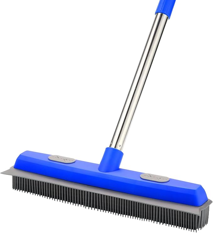57" Rubber Broom for Pet Hair Removal, 2-in-1 Floor Brush & Squeegee, Extra by LEITIANDAZHUANG