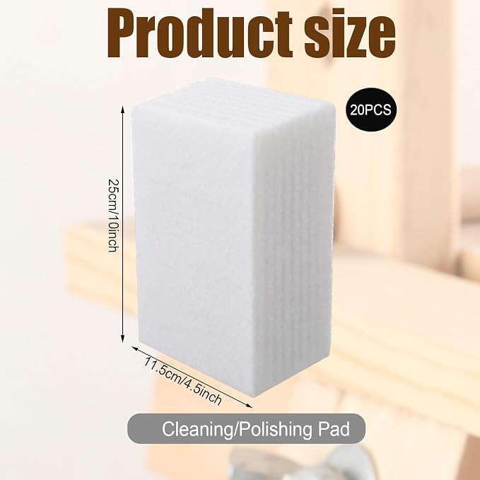 20 Pieces White Scrubbing Pad Non Scratch Scouring Pads Non Woven Scouring - Image 2