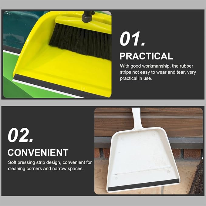 Baluue 8pcs Dustpan Edge Strips Replacement Rubber Lip 26cm Soft Black Dustpan - Image 8