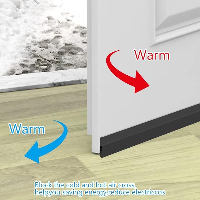 Ainiv Door Draft Stopper Under Door Seal, Adhesive Under Door Sweep Weather - Image 6
