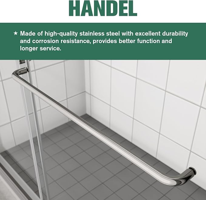 Bypass Glass Shower Door 50-54" W x 70" H - Image 4
