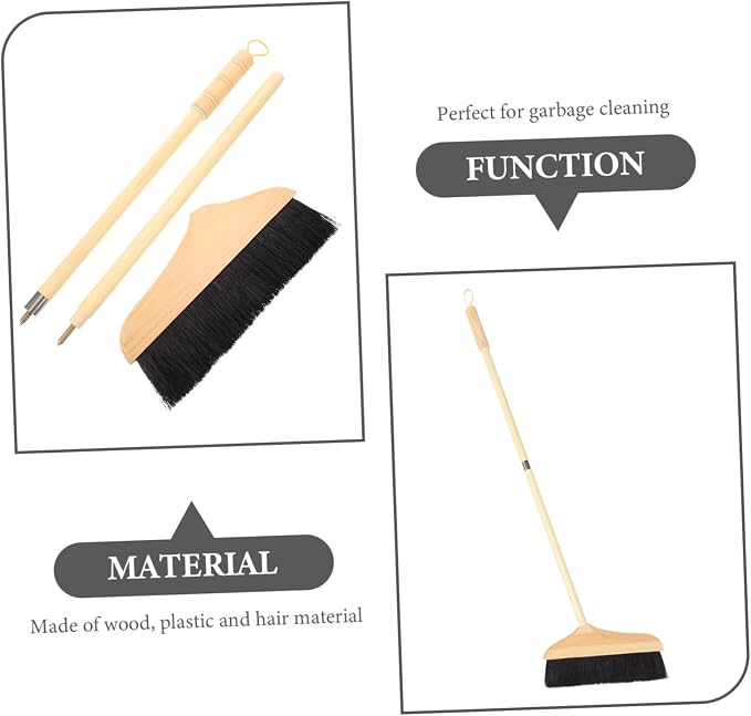 minkissy Indoor Floor Broom Soft Bristle Push Broom Heavy Duty - Image 5