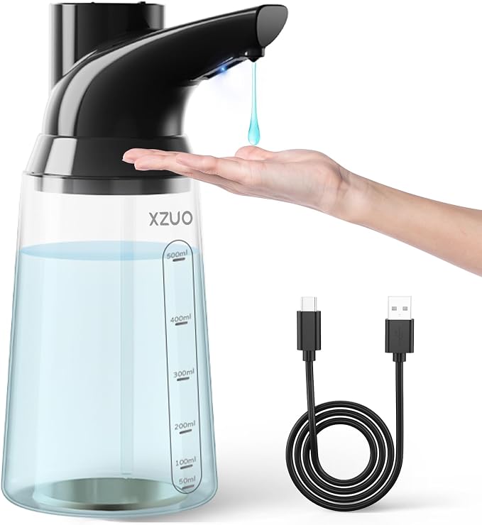 Automatic Soap Dispenser Touchless 23.7oz/700ml Rechargeable Liquid Soap Bottle by XZUO