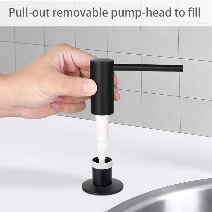 Samodra Sink Soap Dispenser, Metal Pump Head Liquid Lotion Countertop Kitchen - Image 2