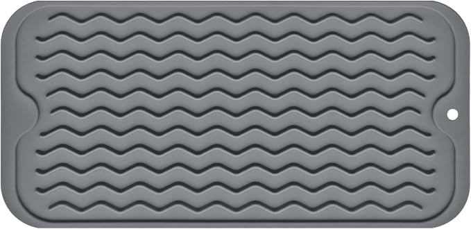 Silicone Dish Drying Mat, Non-Slip Easy Clean Sink Mat Large Heat-resistant by MODENGKONGJIAN