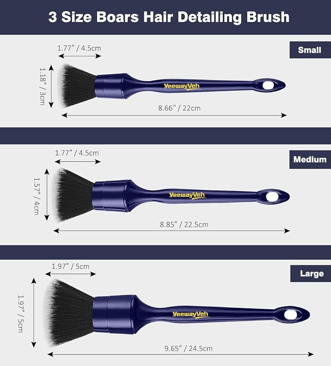 YeewayVeh Car Detailing Brush Set, Auto Interior Exterior Detail Brushes Car - Image 7