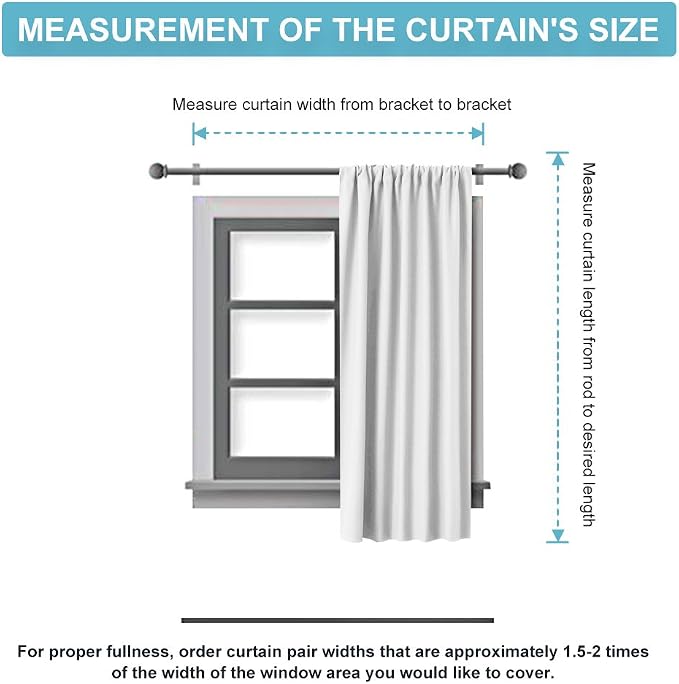 RYB HOME Room Darkening Curtains Small Window Treatment Blackout Draperies - Image 8