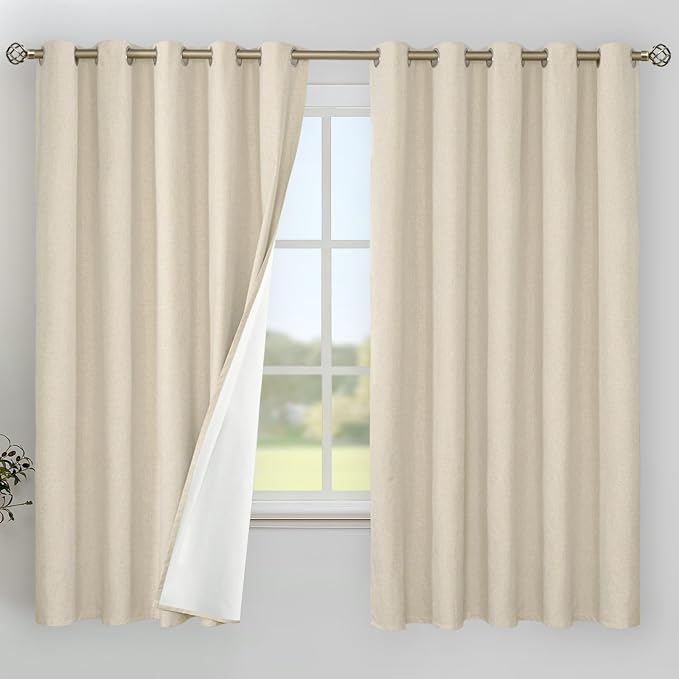 YoungsTex Extra Wide Linen 100% Blackout Curtains by YoungsTex