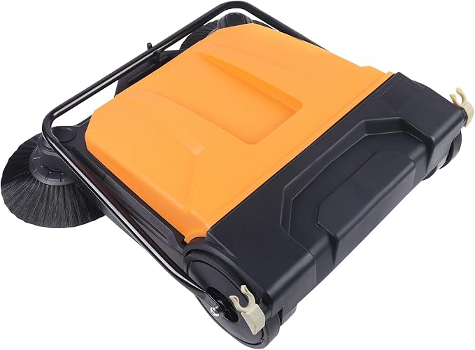 26Inch Walk-Behind Hand Push Floor Sweeper, Floor Sweeper Manual, 15L Portable - Image 6