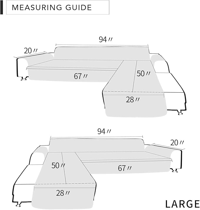 Easy-Going L Shape Sofa Cover Sectional Couch Cover Chaise Lounge Sofa - Image 6