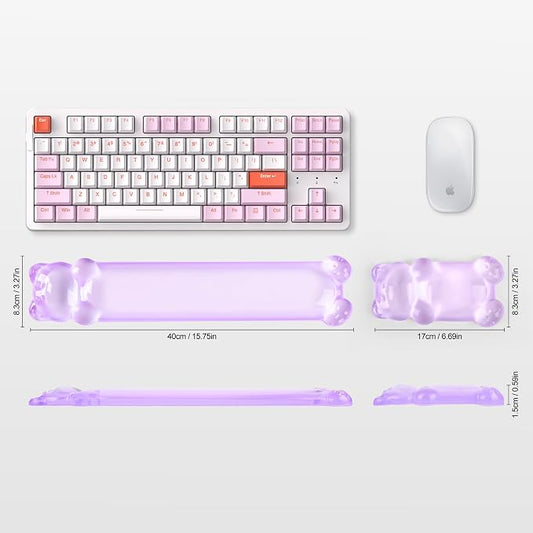 Gel Keyboard and Mouse Wrist Rest Set – Clear Wrist Rest - Image 2