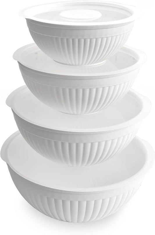 Nordic Ware Prep and Serve Mixing Bowls Set, Glacier White by NordicWare