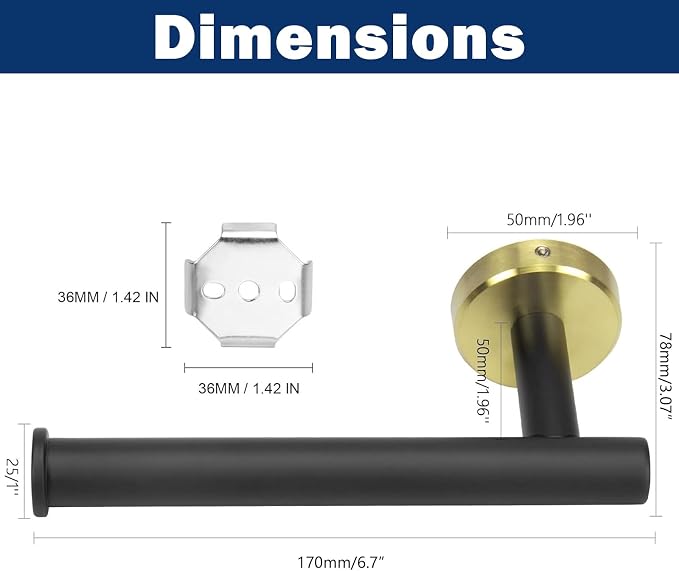 NearMoon Bathroom Toilet Paper Holder, Premium SUS304 Stainless Steel Rustproof - Image 6