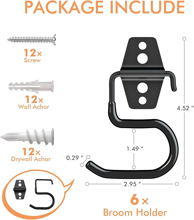 LIGHT DUST Broom Holder Wall Mount - Image 2
