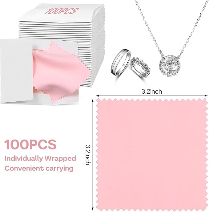 100 Pcs Jewelry Cleaning Cloth, Professional Polishing Cloth Individually - Image 2