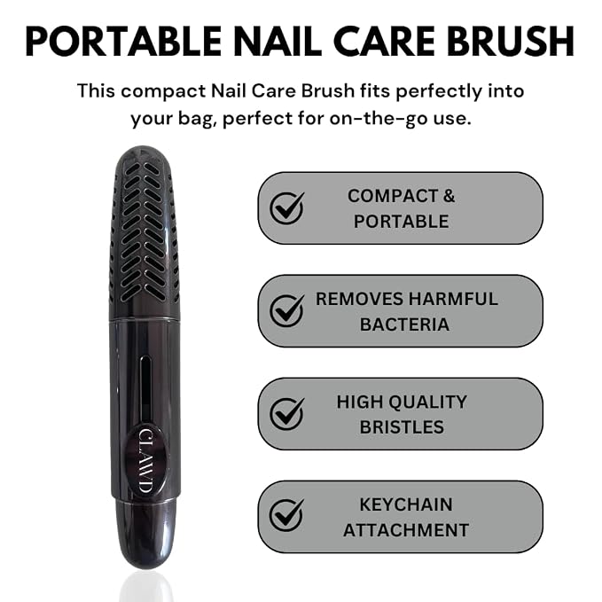 CLAWD Nail Brush for Cleaning Fingernails | Soft Bristle Portable Travel Nail - Image 8