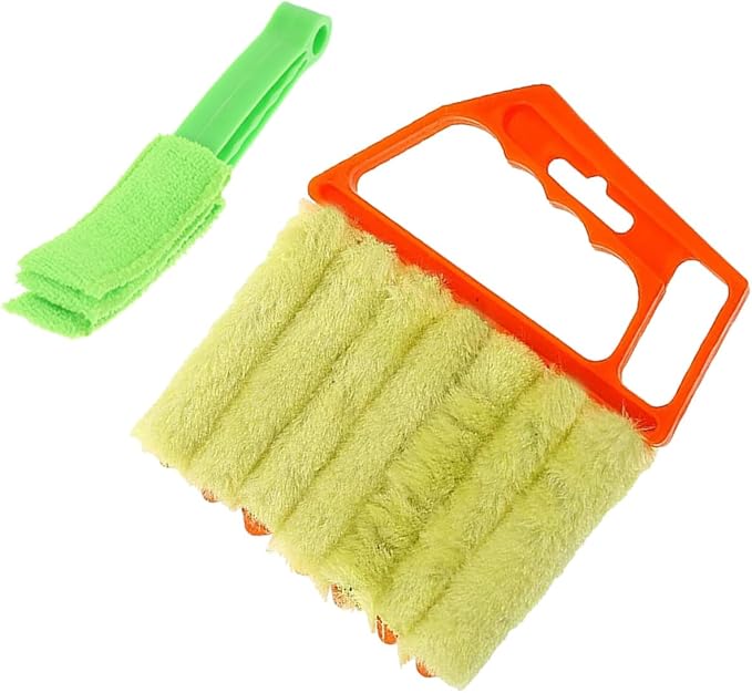 7-Finger Blinds Cleaning Brush and 3-Finger Window Shutter Brush 2pcs, Handheld by HEALEEP