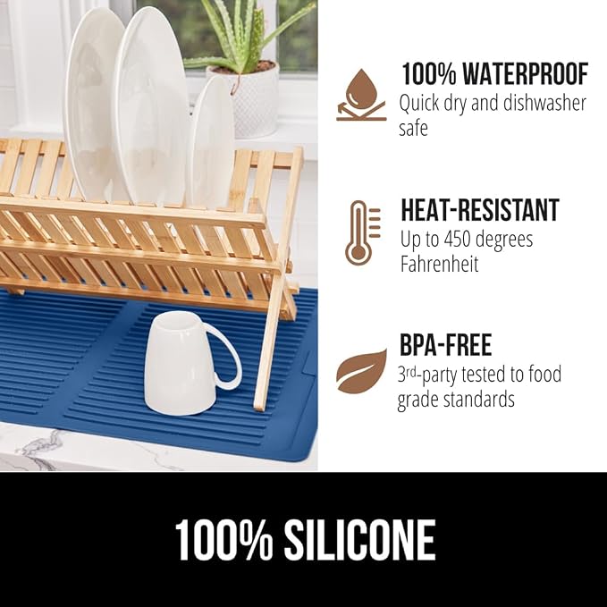 GORILLA GRIP 100% BPA-Free Patented Silicone Dish Drying Mat - Image 4