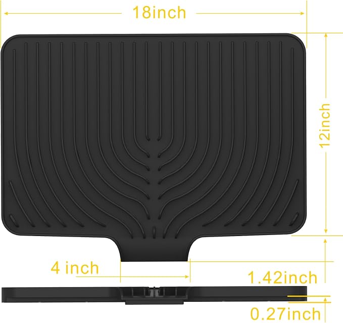 Silicone Drying Mat for Kitchen Counter, Dish Drying Rack Matt - Image 6
